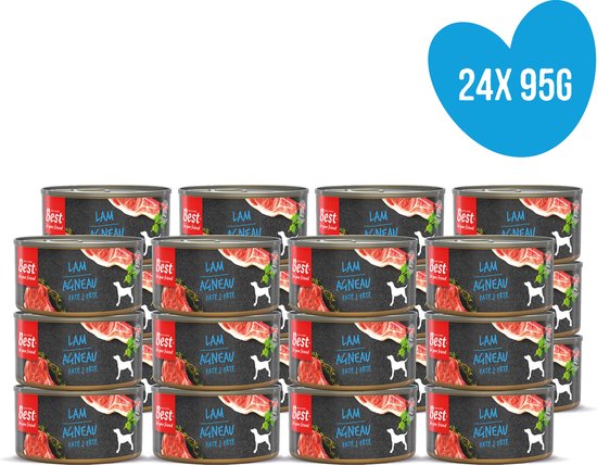 Best For Your Friend - Honden Natvoer - Lam - Gestoomde Maaltijd - 24 blikjes x 95 g