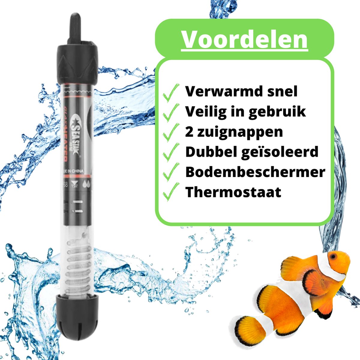 Ruikdly Aquariumverwarming, 60 liter, 50 W, verwarmingselement aquarium