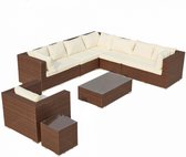 Concept-U - 8 -Seater Garden Furniture in gevlochten Resin Brown en Wit SALENTO