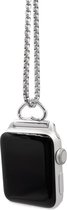 Strap-it Sieraad - Halsketting met hartje geschikt voor Apple Watch series 1/2/3/4/5/6/7/8/SE - Zilver - RVS Ketting met hanger voor iWatch - Maat 38 mm 40 mm 41 mm