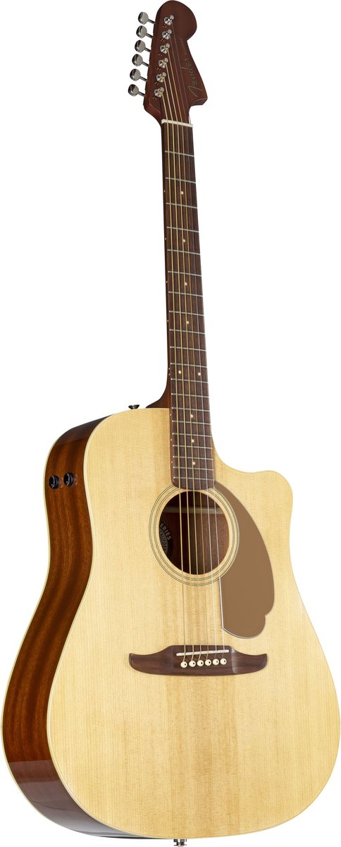 Fender Redondo Player Natural WN Gold Pickguard elektrisch-akoestische westerngitaar