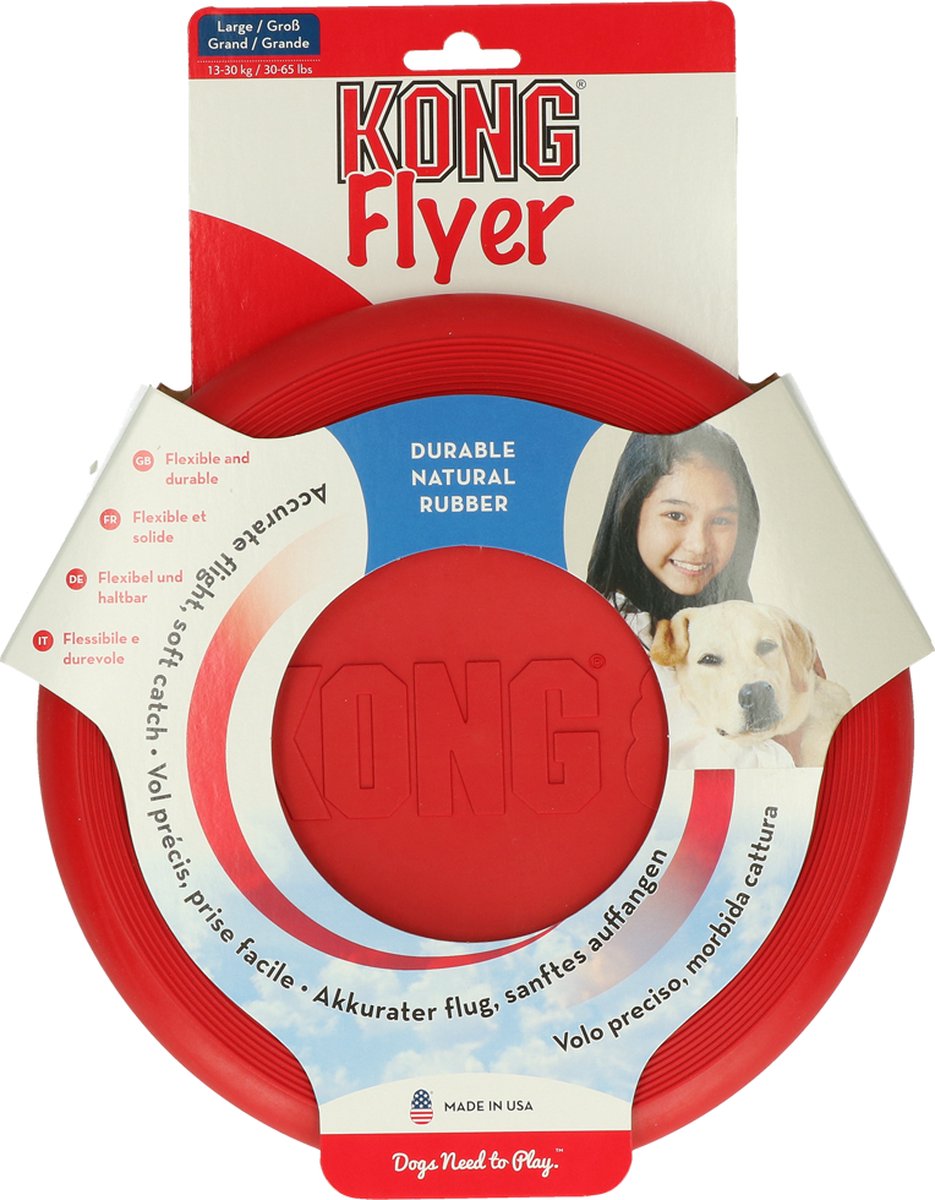 Original KONG Flyer Rubber Frisbee Toy for Pet Dog