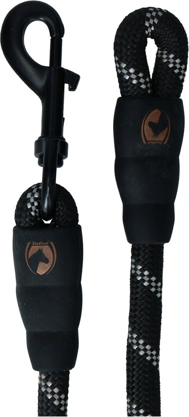 Excellent Longe pour Horse Reflective noir 2m