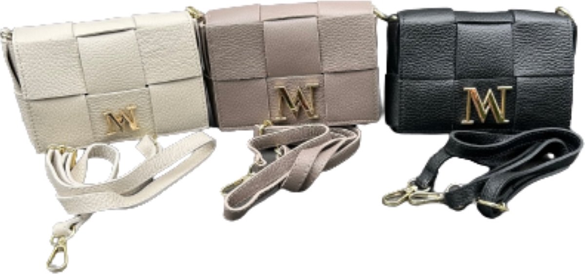 MONDIEUX MADAME - Beauti - beige - Limited Edition - tas - handtas - gsm tas - crossbody - schoudertas - Italiaans design - leder