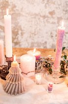 Home Society - Votive - Mini kaarsen in glaasjes - lila/roze - set van 6 windlichtjes - ideaal als cadeau