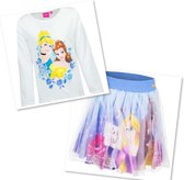 Disney Princess Set - Rok + Longsleeve - Wit/Blauw - Maat 104 (4 jaar)