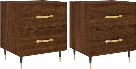 Nachtkastjes 2 st 30x30x40 cm bewerkt hout betongrijs kopen