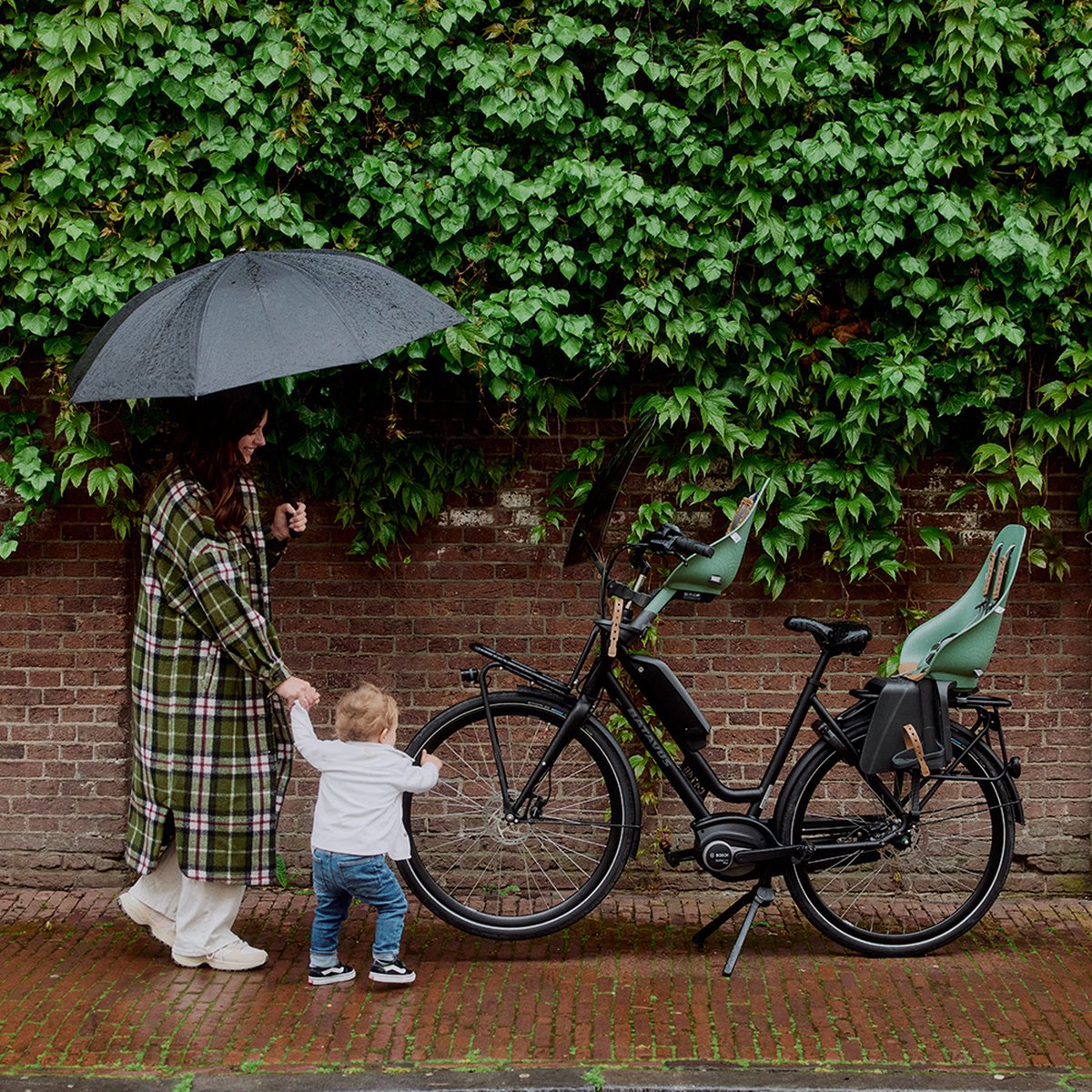 Urban Iki Fietsstoeltje Voor Ta - ke - Icho Green/ Kurumi Brown thumbnail 2