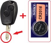 Autosleutel behuizing 2 knoppen + Batterij geschikt voor Renault sleutel / Renault Kangoo / Master / Twingo / Logan / Sandero / Opel Movano / Afstandsbediening sleutel.