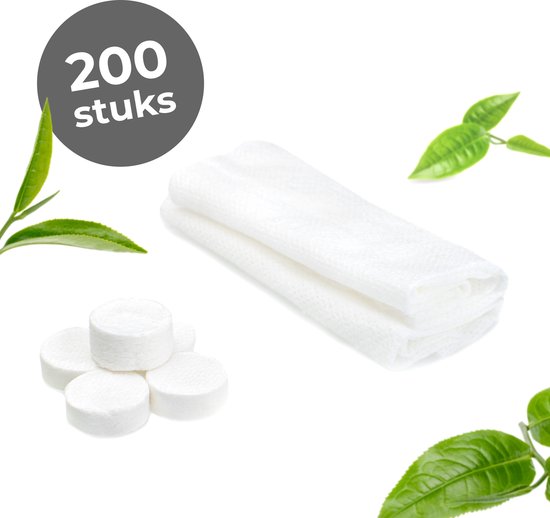 Nimma® Gecomprimeerde Doekjes - 200 stuks - Compressed Towels - Hygienische Vochtige Doekjes - Wit