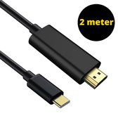 Câble USB C vers HDMI - Câble USB C HDMI - HDMI vers USB C - Câble HDMI HDMI C - 4K Ultra HD - Aluminium