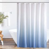 Rideau de douche, rideaux de douche à impression numérique avec poids, 150 x 180 cm, textile polyester, rideau de douche anti-moisissure, imperméable, lavable, rideau de douche pour douche et bain, bleu