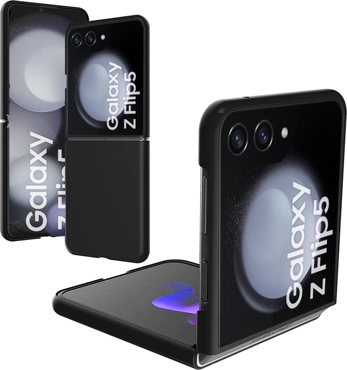 Hoesje geschikt voor Samsung Galaxy Z Flip 5 - Liquid Back Case Cover Zwart