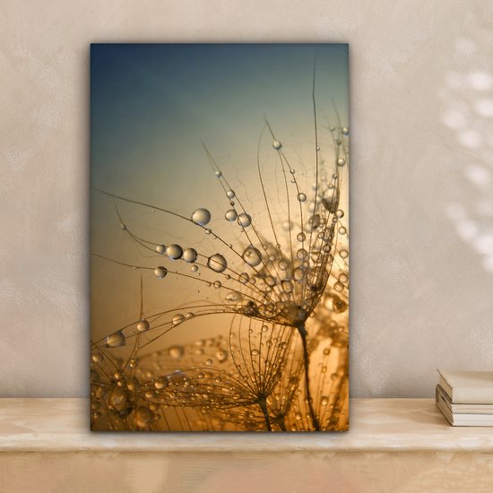 Peinture sur toile - Fleurs - Water - Soleil - Ciel - Canvasdoek - Décoration murale - Décoration salon - 20x30 cm - Photo sur toile