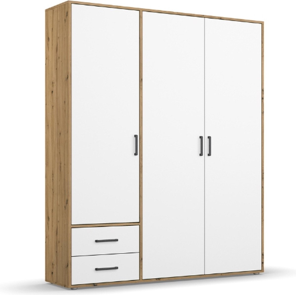 WOOOD kledingkast Dennis 2 deurs laden staal grijs 202x111x55cm kopen? Kledingkasten