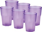 Santex drinkglazen frosted - lila paars - 36x - 420 ml - onbreekbaar kunststof - Cocktailglazen