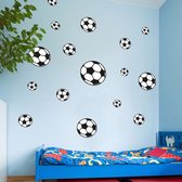 Voetbal Stickers 16 Stuks VOORDEELSET - Muurstickers Voetbal Kinderkamer - Voetbal decoratie muur