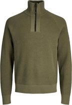 Jack & Jones Trui Jcofilo Knit Half Zip Sn 12240621 Olive Night Mannen Maat - XXL