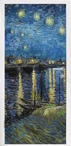 Deursticker Sterrennacht boven de Rhône - Van Gogh - Kunst - 80x205 cm - Deurposter