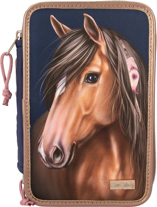 Miss Melody Night Horses – Mini Shopper Lilas & Mauve Sac Bandoulière Fille Chevaux Imprimé, Bandoulière Réglable + Poignées, 17x21x12 Cm – Depesche