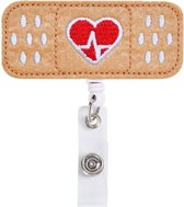 Fako Bijoux® - Porte badge - Porte clé - Epingle à parchemin - Infirmière - Soeur - Coeur en plâtre