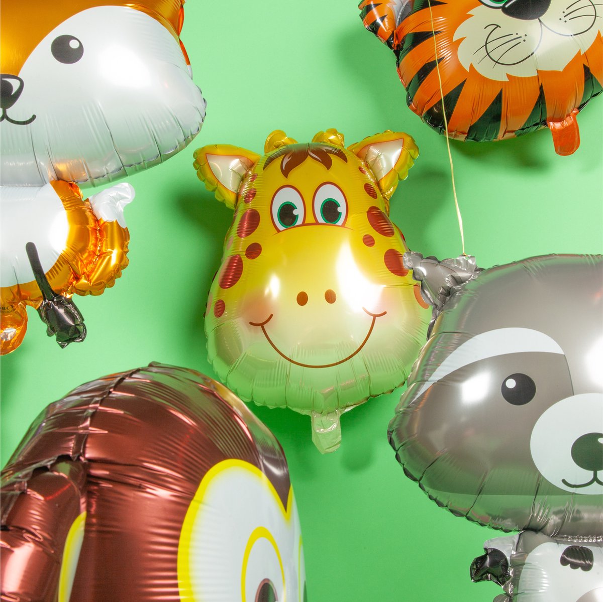 Fissaly 15 Grote Dieren Folie Ballonnen met Lint – Feest Versiering – Kinderfeestje – Decoratie — afbeelding 7
