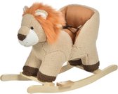 Hobbeldier leeuw - Hobbelpaard - Schommelpaard - Schommelstoel voor Kinderen - Speelgoed - Bruin - 68 x 35 x 50 cm