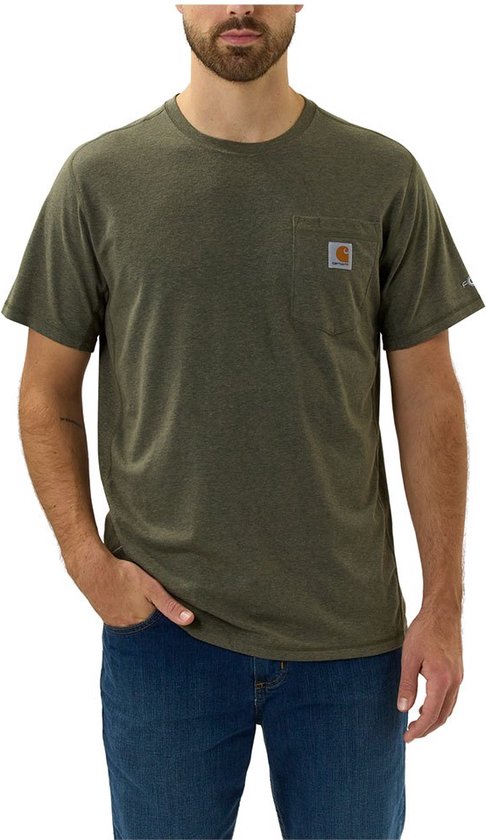Carhartt Force Flex Pocket T-shirt Met Korte Mouwen En Relaxte Pasvorm Groen M