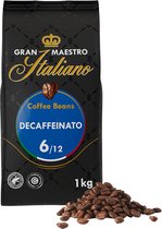 Gran Maestro Italiano - Decaffeinato - Grains de café - Grains pour Espresso et Lungo - Arabica - Décaféiné - 1kg