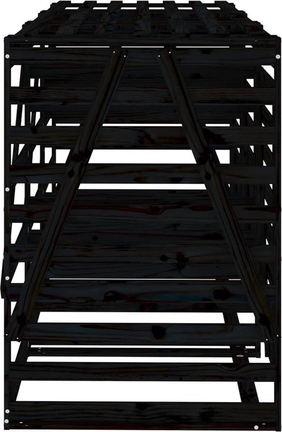vidaXL-Containerberging-drievoudig-massief-grenenhout-zwart