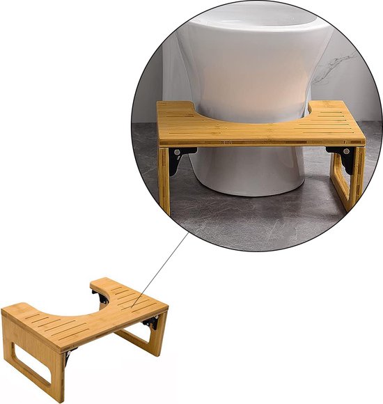Tabouret de toilette pliable en Bamboe - Tabouret de toilette de Luxe -  Tabouret de