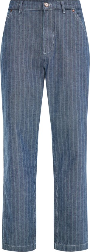 WE Fashion Heren straight fit jeans met dessin