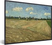 Fotolijst incl. Poster - Geploegde akkers - Vincent van Gogh - 80x60 cm - Posterlijst