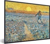 Fotolijst incl. Poster - De zaaier - Vincent van Gogh - 80x60 cm - Posterlijst