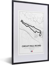 Fotolijst incl. Poster - Racebaan - F1 - Circuit - Frankrijk - Circuit Paul Ricard - Wit - 40x60 cm - Posterlijst