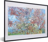 Fotolijst incl. Poster - De roze perzikboom - Vincent van Gogh - 60x40 cm - Posterlijst