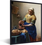Cadre photo avec affiche - La Laitière - Peinture de Johannes Vermeer - 60x80 cm - Cadre pour affiche