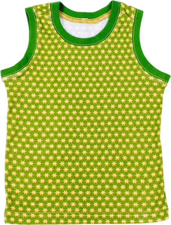 Ducksday – Pyamashirt - T-shirt – Top – Unisex – Stretch – Funky green – Groen – Geel - Promo – maat 8 jaar - valt klein
