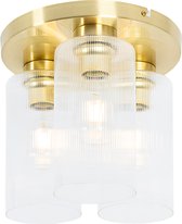 QAZQA laura - Art Deco Plafondlamp - 1 lichts - Ø 28 cm - Goud - Woonkamer | Slaapkamer | Keuken