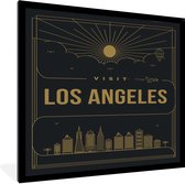 Photo encadrée - Vue de la ville Los Angeles - Cadre photo noir noir sans passe partout 40x40 cm - Affiche encadrée (Décoration murale salon / chambre)
