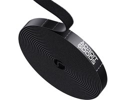 AdroitGoods Herbruikbare Kabel Organiser - Klittenband Kabelbinders - Rol van 5 meter - Zwart