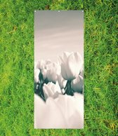 Grafdoek (tijdelijk ) 75x180cm – witte bloemen – tulpen wit - liefde – natuur - gedenkdoek – graf - graf decoratie – grafsteen - herdenking - tijdelijke grafbedekking - gedenkmonument – grafmonument – begrafenis – gedenken - rustplaats