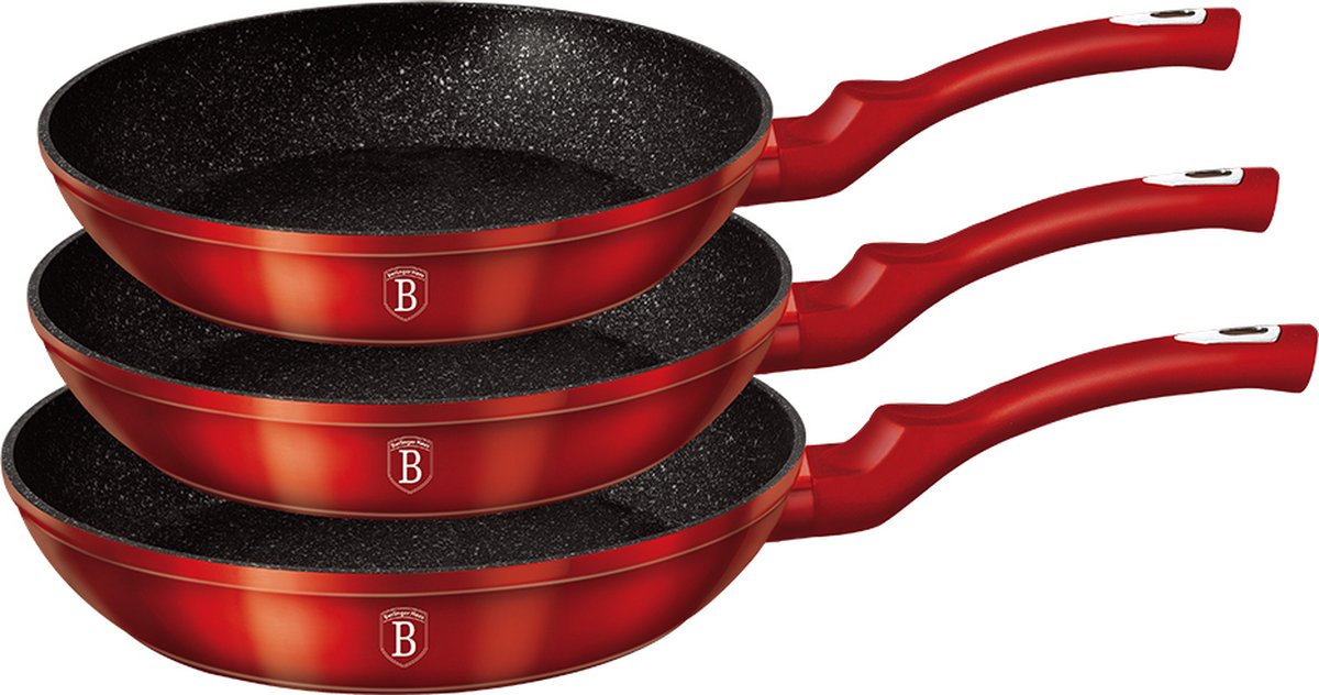 Top Choice - pannenset - 3-delig - Rood