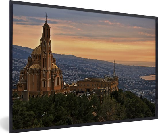 Photo encadrée - Cadre photo City in Lebanon noir sans passe partout 60x40 cm - Affiche encadrée (Décoration murale salon / chambre)