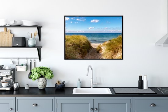 Cadre photo avec affiche - Plage - Nuages ​​- Allemagne - 80x60 cm - Cadre pour affiche