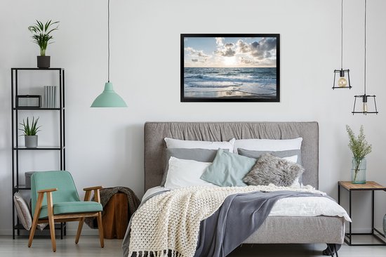 Cadre photo avec affiche - Mer - Nuages ​​- Allemagne - 120x80 cm - Cadre pour affiche