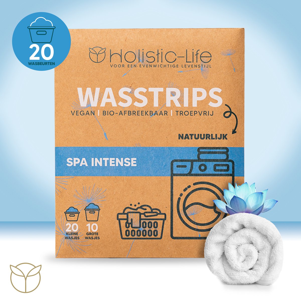 Wasmiddeldoekjes Proefpakket Sample - Spa Intense Wasstrips 20 Wasbeurten Incl. Wasverzachter – Wasmiddel Wasdoekjes – Vegan – Zero Waste