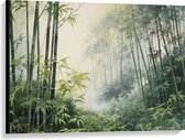 Canvas - Bomen - Takken - Bladeren - Bamboe - Groen - 100x75 cm Foto op Canvas Schilderij (Wanddecoratie op Canvas)