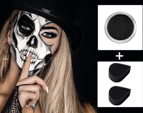 GetGlitterBaby® - Maquillage pour le visage à base d'eau noire + éponge /  Peinture