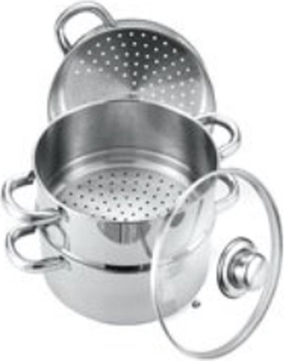VEVOR Stoomkoker met 3 etages, 28 cm, 1 kookpan van 8 l, mand, 2
